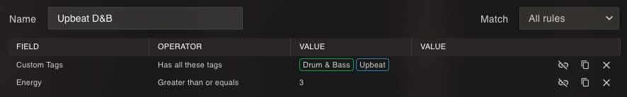 Custom tag rule