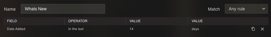 Date Added rule