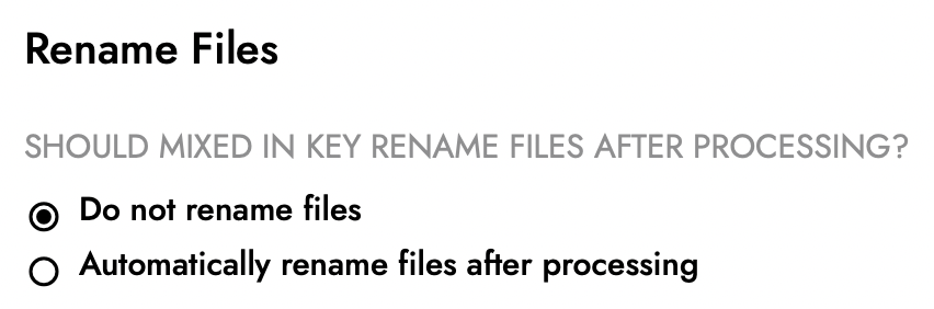 Do not rename files